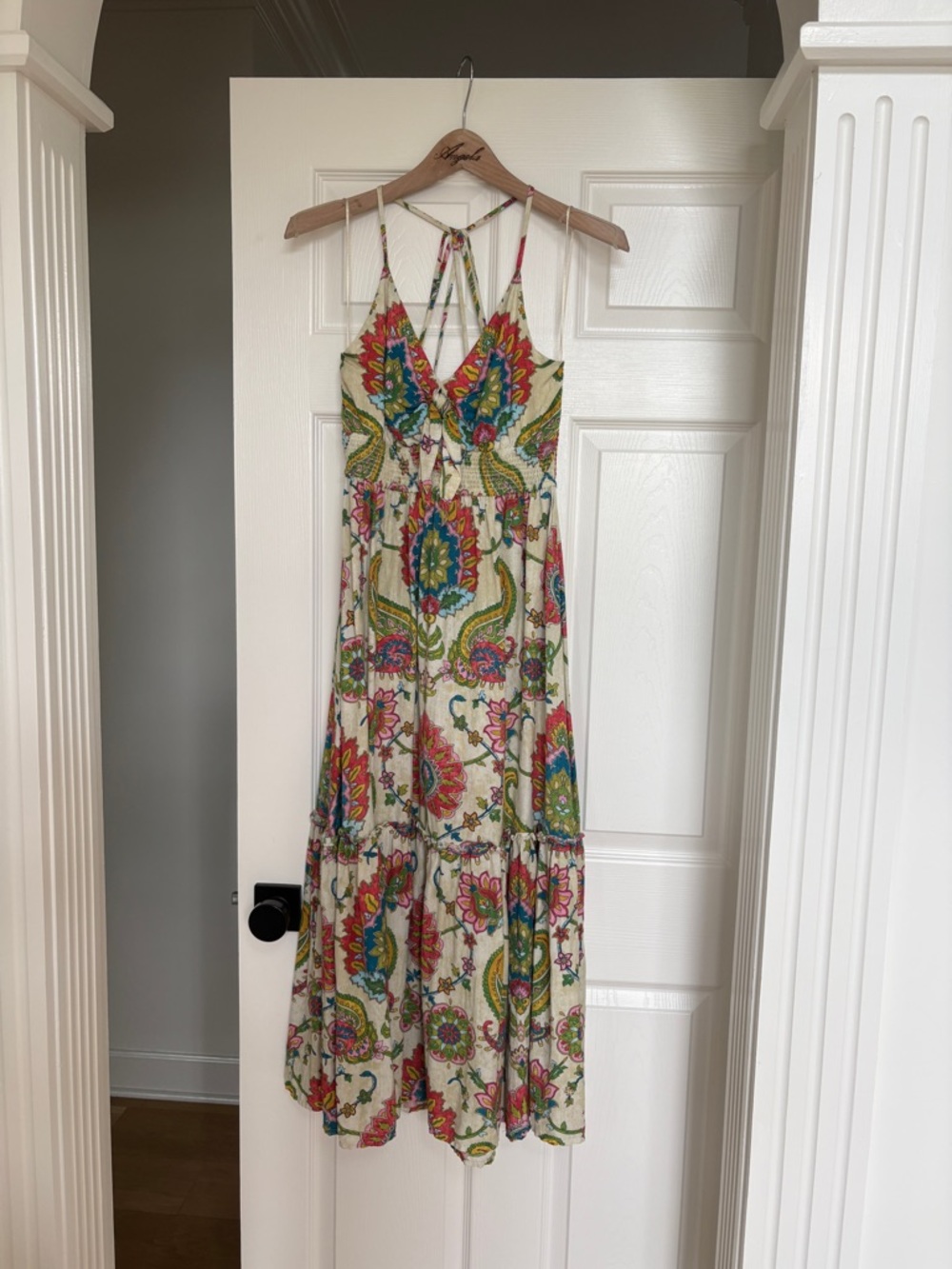 Ranna Gill tie front floral midi dress